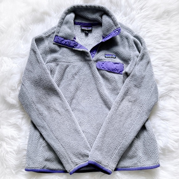Patagonia Jackets & Blazers - p a t a g o n i a | retool snap-t fleece pullover grey and purple size medium